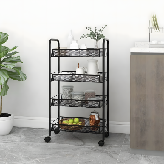 4-Tier Metal Trolley